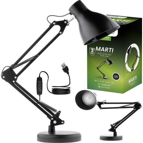 Lámpara de mesa LED Marti 7W CCT regulable, color negro, Lumiled