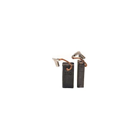 Set aus 2 anpassbaren Kohlen für Makita. Abmessungen: 6,5 x 11 x 25 mm.