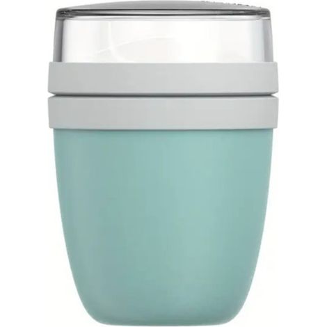 Portable cereal container - practical yogurt container - compartments for yogurt and cereal - freezer, microwave and dishwasher safe - 500 ml