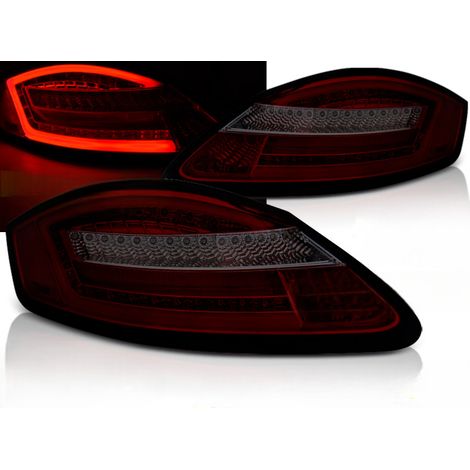 Paire de feux arriere Porsche Boxster 987 / Cayman de 2005 a 2008 FULL LED rouge fume (1/4)