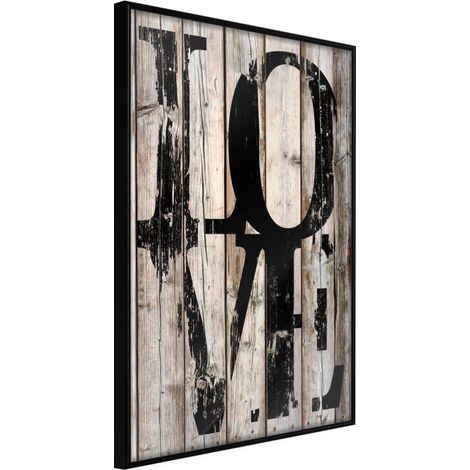 Affiche Murale Encadrée "Vintage Love" 30 x 42 cm Noir