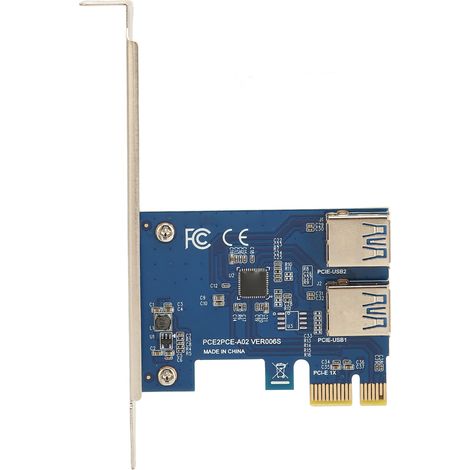 Carte adaptatrice PCI-E 1 vers 2 PCI-E, carte multiplicatrice adaptateur externe PCI-E USB 3.0 PCI-E 1X vers 2, adaptée aux cartes bleues de minage de Bitcoin et Ethereum. (1/5)