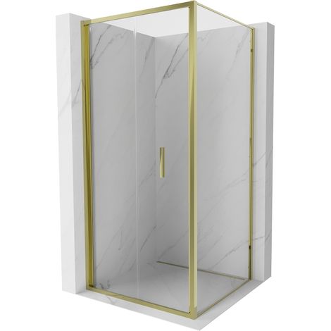 Mexen Exo Duschkabine faltbar 80 x 80 cm, transparent, gold - 816-080-080-50-00