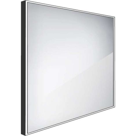 Nimco Espejos - Espejo con iluminación LED, 70x70 cm, aluminio/negro ZPC 13077-90 (1/5)