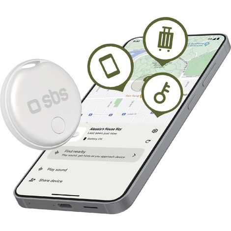 SBS Track My Dual Localizzatore Apple E Android Bianco