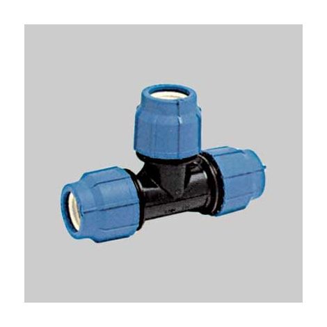 Raccordo a "T" a 90° in polipropilene a compressione per irrigazione e giardinaggio PN 16 Bar -Ø 20 X 20 X 20 (1/5)