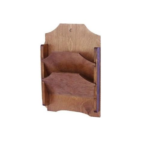 Porta posta legno marrone, 22x6x35 cm (kit da 5)