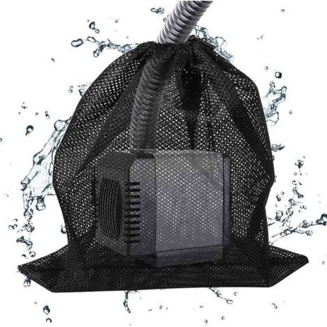 Lot de 2 sacs de blocage pour pompe de bassin - Filet de filtration industriel - Pour filtre de bassin biologique - Noir (1/4)