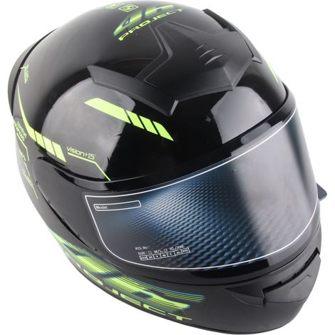 Casque moto Bluetooth intégral relevable noir M (55-58 cm) avec bande réfléchissante nocturne, appel mains libres, course. (1/5)