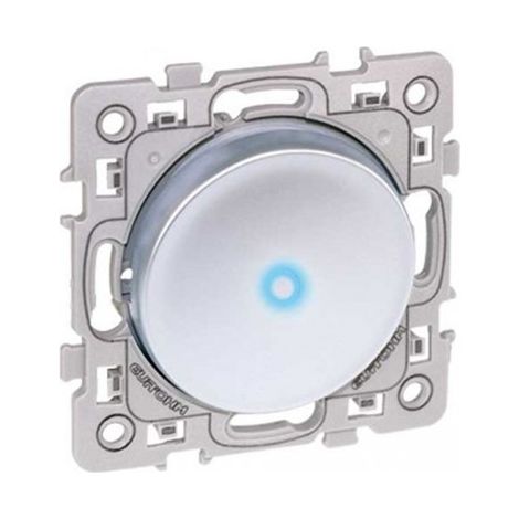 EUROHM SQUARE INTERRUPTEUR VA ET VIENT LUMINEUX/TÉMOIN SILVER - 60403 (1/3)