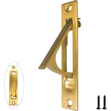 royaluxe - Poignée de porte coulissante escamotable,10 cm, Poignées à bords cachés,montage encastré(1,Or)