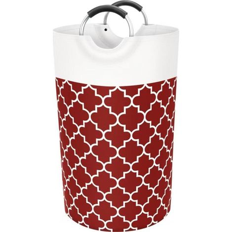 Grand panier à linge, sac à vêtements, pliable, sac de rangement adapté aux dortoirs universitaires et aux maisons, 115 litres (rouge). (1/4)
