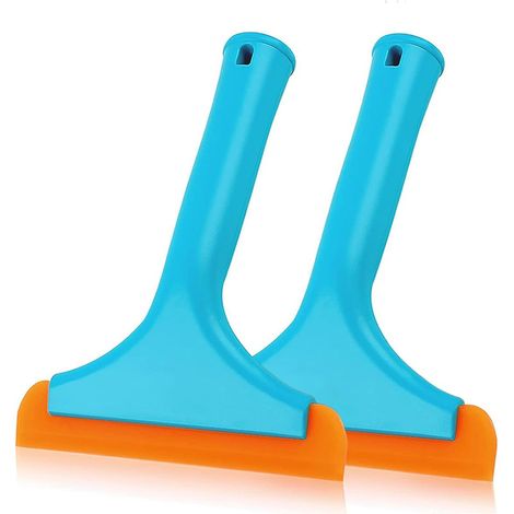 Lot de 2 raclettes de douche en silicone - Raclettes de vitres de voiture polyvalentes - Pour salle de bain, fenêtre, miroir de voiture (1/5)