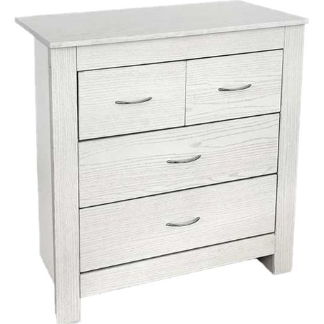 MOBILE DA ARREDO CON 4 CASSETTI IN LEGNO 79 X 38 X H81 CM COLORE BIANCO (1/2)