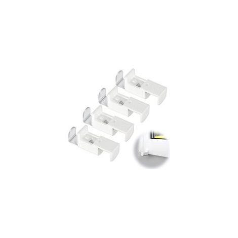 Lot de 4 supports de serrage pour store plissé - Accessoires de réglage : 20 mm - Pour store double et store plissé - Blanc