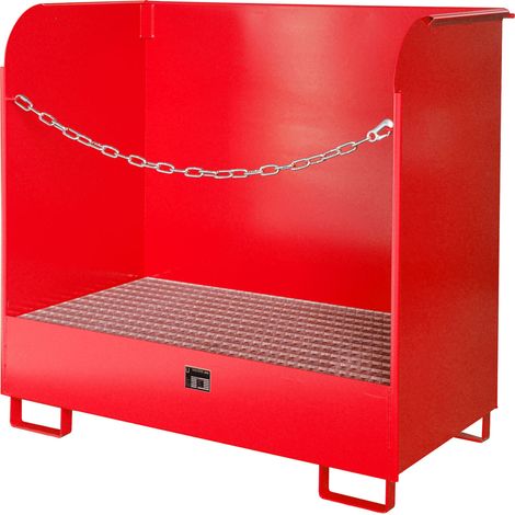 Bauer Gefahrstoff-Depot GD-A für Innenbereich mit Spritzschutzwand, Feuerrot