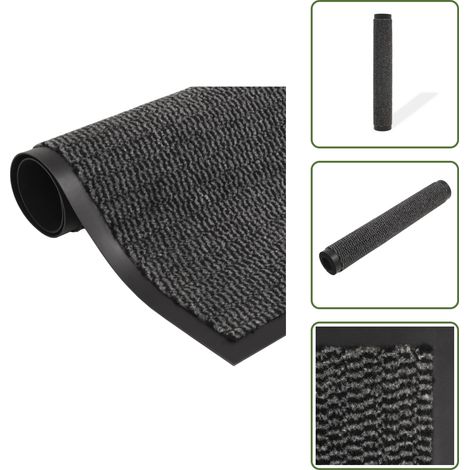 Tappeto antipolvere per scarpe - vidaXL Tappeto Antipolvere Trapuntato Rettangolare 90x150cm Antracite - Tappeto in polipropilene