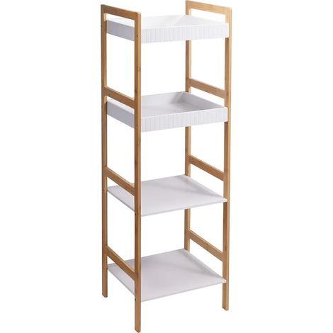 SCAFFALE PORTABIANCHERIA DA BAGNO cm 36 x 33 x h.110 - 4 ripiani