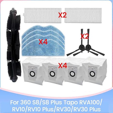 Filtre pour aspirateur brosse pour aspirateur Filtre de brosse pour aspirateur filtre de 360 S8/S8 Plus Tapo RVA100/RV10/RV10 Plus/RV30/RV30 Plus Aspirateur pièce détachée Brosse Filtre Serpillière Cl (1/5)