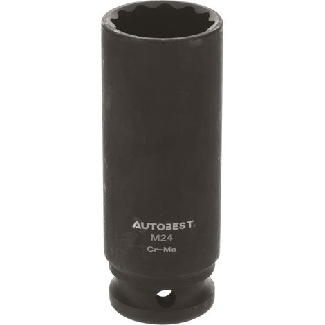 Douille à choc chrome molybdène 12 pans carré 1/2 24mm (1/4)