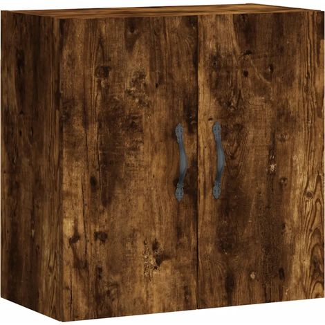 Armadio da parete rovere fumo 60 x 31 x 60 cm design contemporaneo con pratico spazio portaoggetti in legno multistrato 020048801