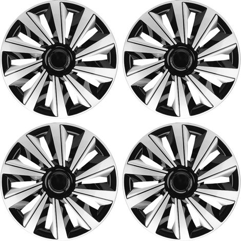 Enjoliveur de roue de 15 pouces, 4 pièces, protection d'aspect sportif, jante de remplacement anti-rayures pour siège. (1/4)