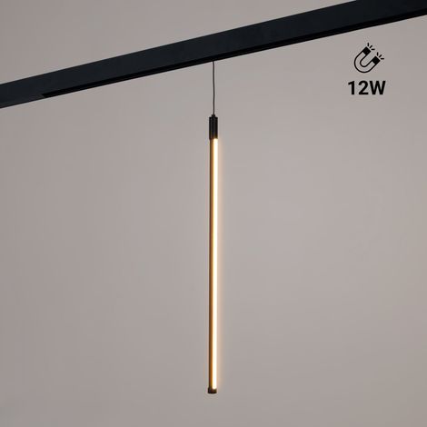 Lampe pendante verticale à LED pour rail magnétique - 48V - 12W - Blanc Chaud