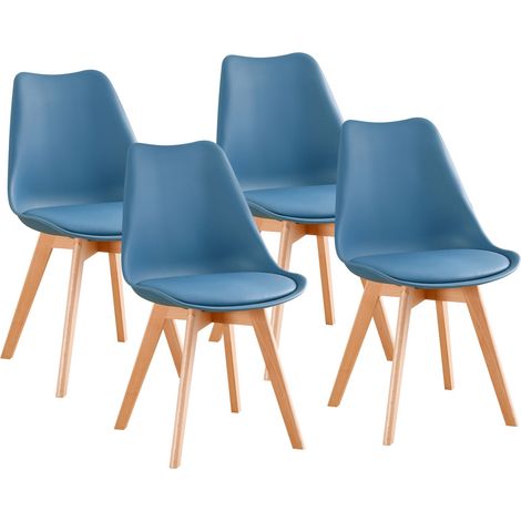 Set mit vier skandinavischen Stühlen VLSY Entenblau (1/2)