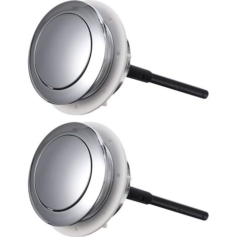 Bouton-poussoir du Réservoir de Toilettes Rond en Abs Argenté (1/5)