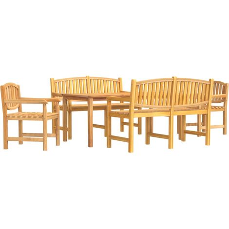 Maison Exclusive - 5-tlg. Garten-Essgruppe Massivholz Teak
