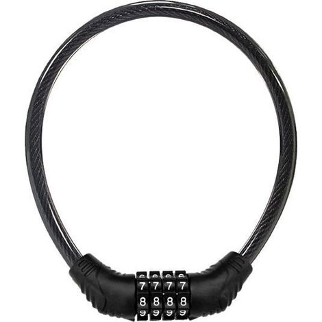 Chaîne antivol de vélo de 120 cm, cadenas à combinaison à quatre chiffres, anneau de verrouillage pour vélos électriques (1/5)