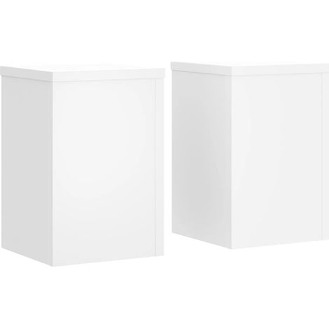 Portavasi per fiori set da 2 25 x 25 x 35 cm in legno ingegnerizzato bianco 020045269