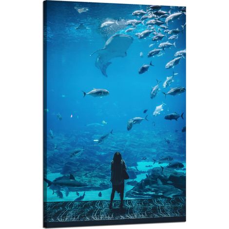 Stampa su tela "People Aquarium" 50x80 cm