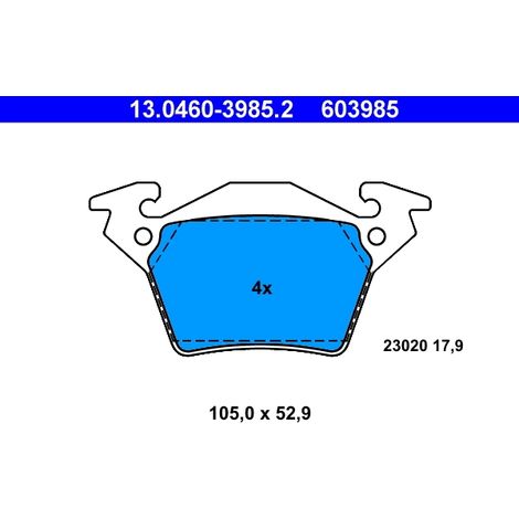 Kit de plaquettes de frein, frein à disque ATE 13.0460-3985.2 MERCEDES-BENZ