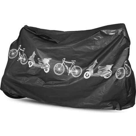 Funda impermeable para bicicleta, 200x100cm, funda protectora antipolvo, lona para exteriores para bicicletas, motocicletas y coches eléctricos (negra) (1/4)