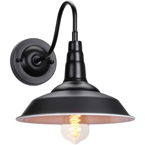 royaluxe- Applique Murale Rétro D'Intérieur Lampe Murale Antique Applique Murale En Fer Et Métal, Noir Pour Bureau Café