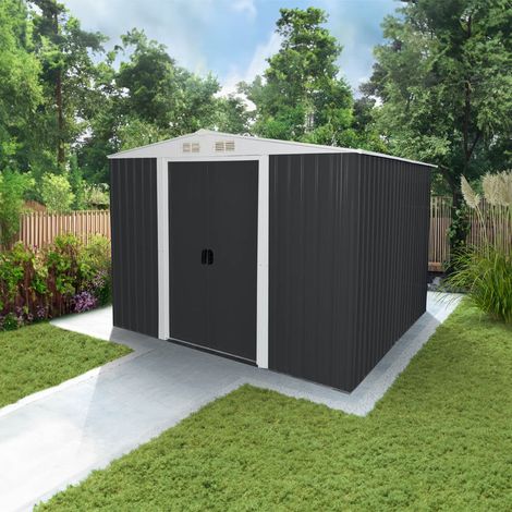 HOME DELUXE - Geräteschuppen BOHIO - Größe: XL - Maße 258 x 206 x 177 cm, Raumfläche 5,2 m², inkl. Fundament I Gerätehaus Gartenschuppen Gartenschrank Gerätehaus Metall Gartenhaus Metallschuppen