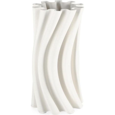 Vase Haylee aus 3D-gedruckter Keramik weiß Ø16,5 x 31 cm