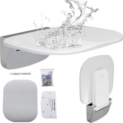 Siège de Douche Rabattable Mural en Urée-Formaldéhyde Étanche Tabouret Pliable Salle de Bain Charge 204 kg 34,5 x 32,5 cm (1/5)