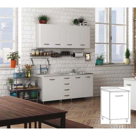 1PZ KIT CUCINA BASE 1 ANTA 40X50XH85 CM BIANCO