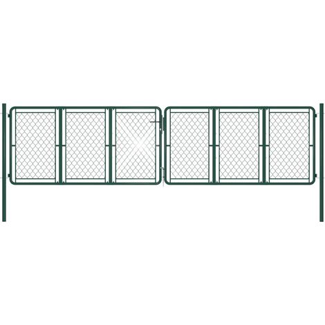 Garden Gate Steel 400x100 cm Green vidaXL