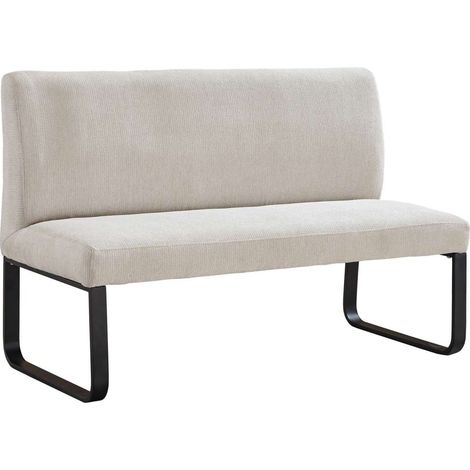 Banco con respaldo modelo Share tapizado en textil beige, 84cm(alto) 140cm(ancho) 63cm(fondo) (1/4)