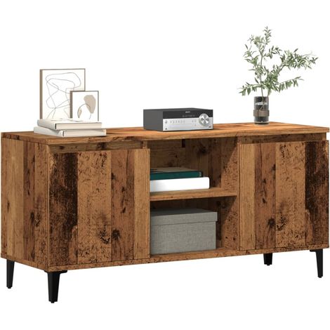vidaXL Mobile Porta TV Legno Antico 102x35x50 cm in Legno