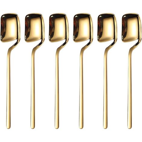 Cuillère À Café - Acier Inoxydable 18/10 - 14,2 cm - Pour Expresso Thé Turc Dessert - Lot De 6 (1/5)