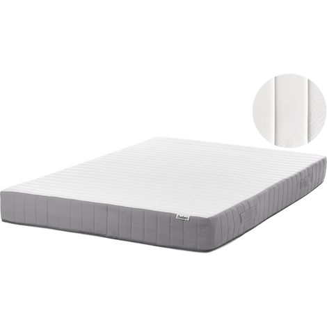 Colchón de muelles ensacados con asas relleno de espuma viscoelástica refrescante firmeza media funda extraíble 7 zonas acolchado 140 x 200 cm Fluffy (1/5)