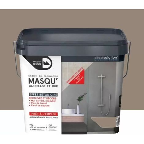Enduit de rénovation Maison Déco Masq'Carrelage et Murs Taupe (1/2)