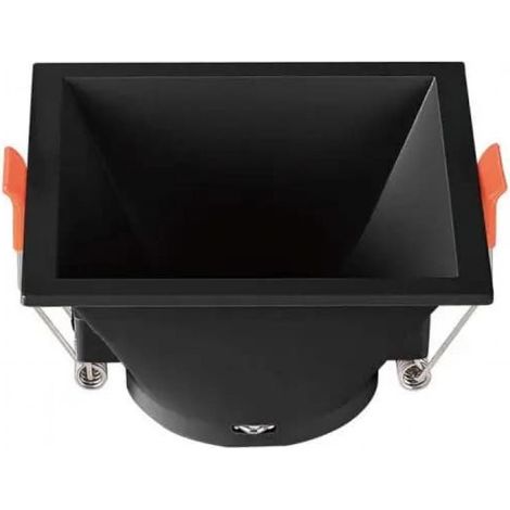 Portalámparas LED empotrable cuadrado GU10 V-TAC con sección cuadrada, color negro