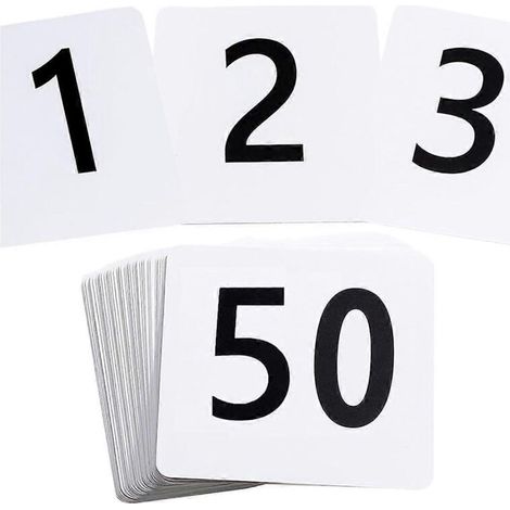 50 numéros de table de 1 à 50, 9,4 x 10,2 cm (3,7 x 4 pouces) (1/5)