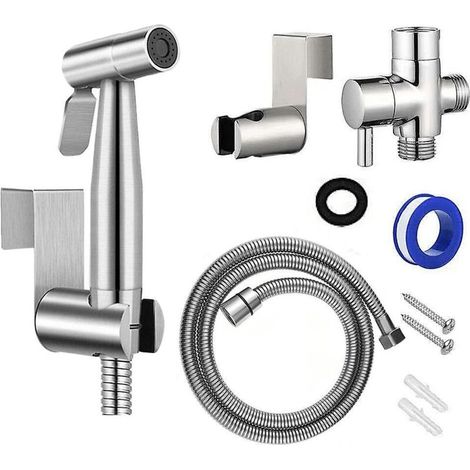 Tragbarer Bidet-Duschkopf aus Edelstahl für Toiletten mit Warmwasserhahn (1/5)