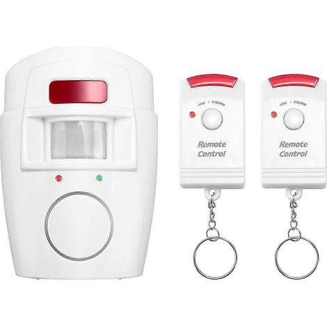 Alarme antivol à détecteur de mouvement infrarouge avec 2 télécommandes, idéale pour la maison, le garage ou un magasin. (1/5)
